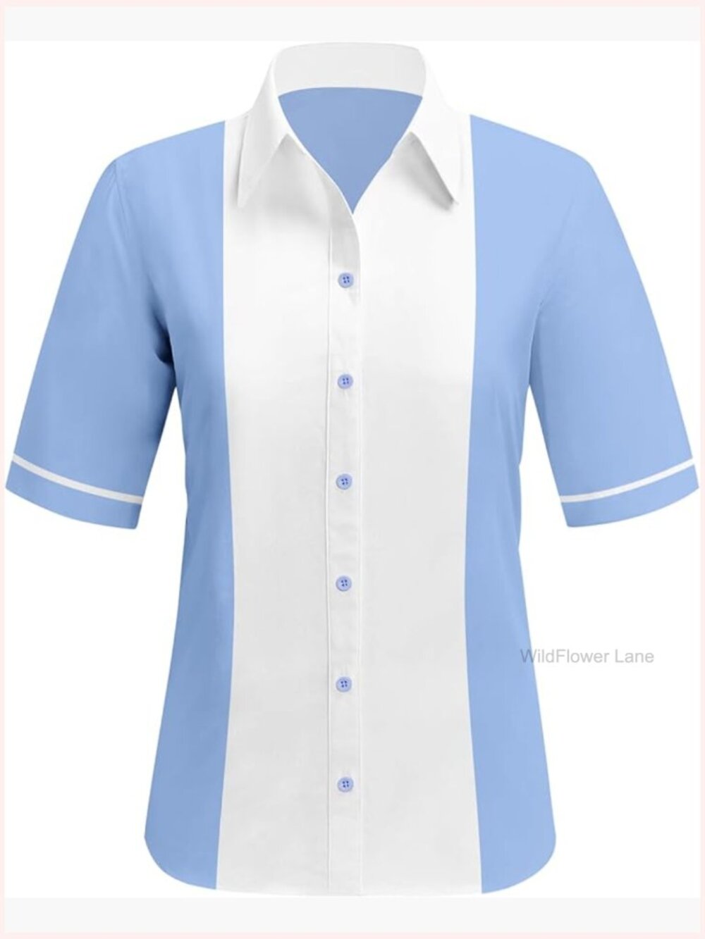 1950s Vintage Bowling Shirt Short Sleeve Button Up Retro Blouse